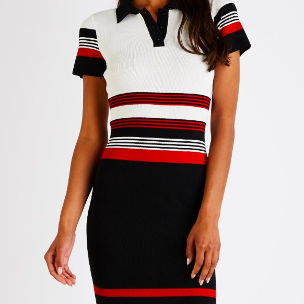 CODIGO DRESS RED BLACK WHITE SIZE SMALL